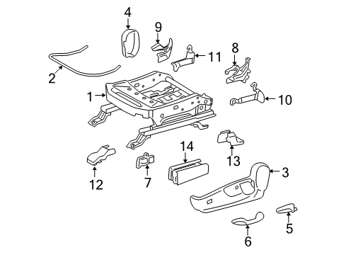 2011 Toyota 4Runner Tracks & Components Seat Adjuster Diagram for 71620-35030