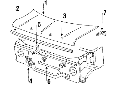 1984 Ford E-250 Econoline Hood & Components, Exterior Trim Support Rod Diagram for D9UZ-16826-B