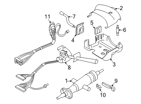 2003 Buick Century Steering Column & Wheel, Shroud, Switches & Levers Column Asm, Steering Diagram for 26081205