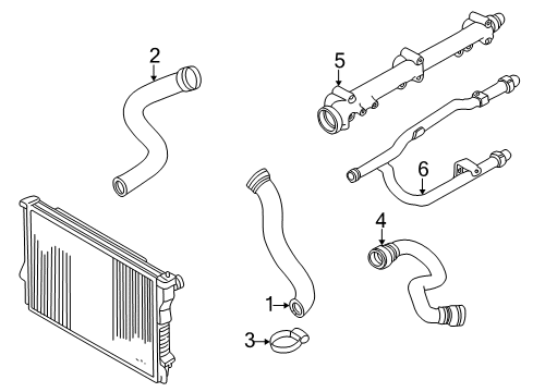 2002 BMW Z3 Hoses, Lines & Pipes Water Hose Diagram for 11537830994