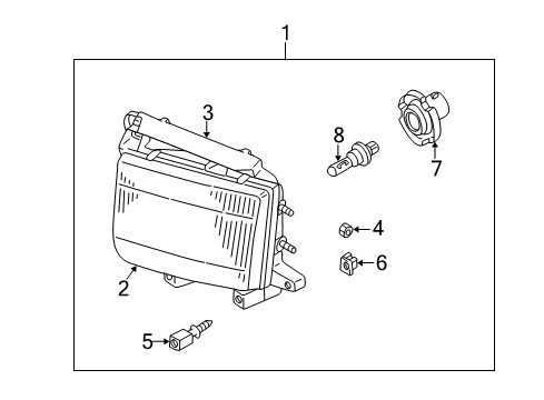 1999 Infiniti QX4 Headlamps Bearing Diagram for 26098-F9900