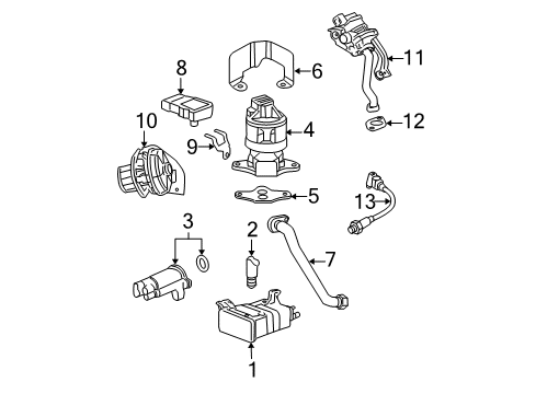 2009 Buick Lucerne Powertrain Control Front Oxygen Sensor Diagram for 12584925