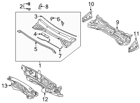 2019 Kia Sorento Cowl Hose Assembly-Windshield Diagram for 98650C6000