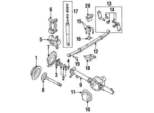 1994 Honda Passport Rear Suspension Bushing, RR. Shackle Spring Diagram for 8-94234-319-0