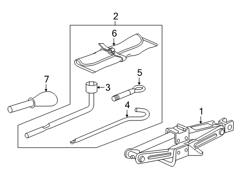 2019 Honda Civic Jack & Components Tool Set Diagram for 89000-TGG-A00