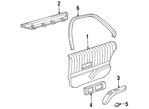 1990 Chevrolet Lumina Interior Trim - Rear Door Armrest Diagram for 10061088