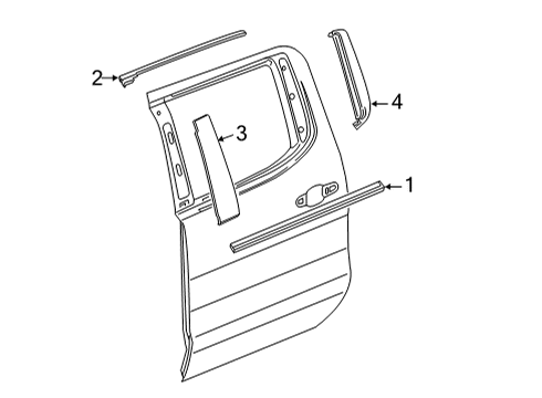 2020 Chevrolet Silverado 2500 HD Exterior Trim - Rear Door Belt Molding Diagram for 84832780