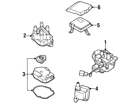 1996 Nissan Pickup Ignition System Engine Control Module Diagram for 23710-1S761