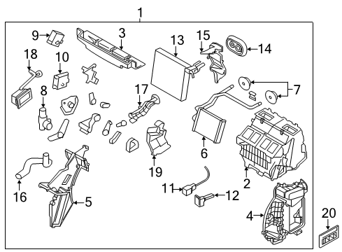 2017 Infiniti QX50 Air Conditioner Duct Assembly-Foot Diagram for 27840-JK600