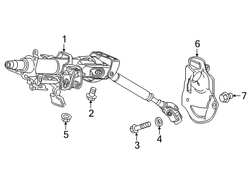 2021 Honda CR-V Steering Column & Wheel, Steering Gear & Linkage Column Assembly-, Steering Diagram for 53200-TMB-H01