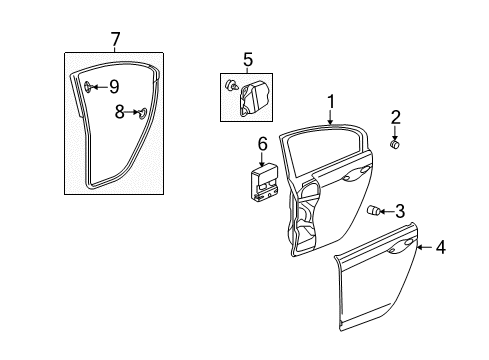 2013 Acura TSX Rear Door Skin, Right Rear Door Diagram for 67611-TL0-300ZZ