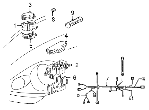 2005 Toyota MR2 Spyder Electrical Components Relay Diagram for 89654-17030