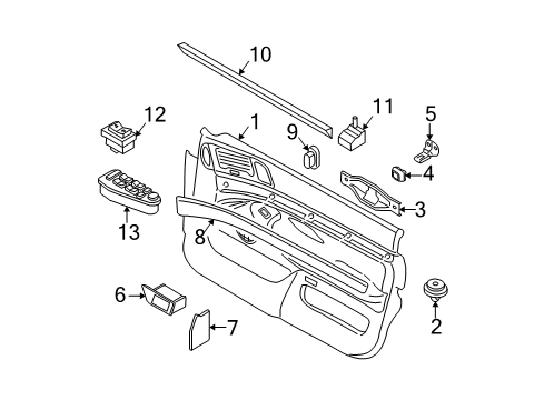 2002 BMW 530i Door & Components Switch Unit, Driver'S Door Diagram for 61316904290