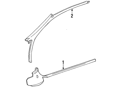 1991 Toyota MR2 Interior Trim - Pillars, Rocker & Floor Garnish, Front Pillar, RH Diagram for 62211-17070-22