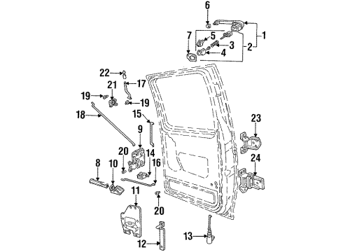 1996 Ford F-350 Rear Door - Hardware Lower Hinge Diagram for E8TZ-3526802-B