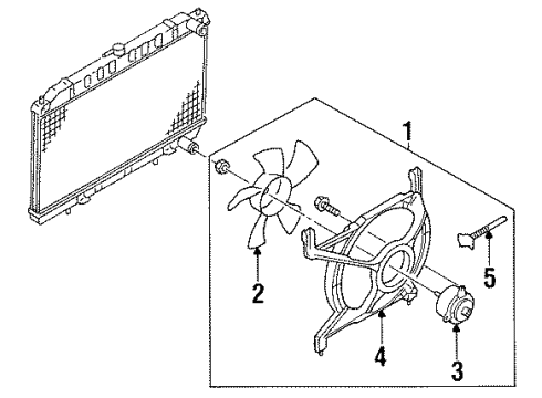 1997 Nissan 240SX A/C Condenser Fan Fan & Motor Assy-Condenser Diagram for 92120-70F01