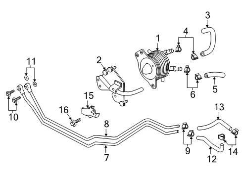 2018 Infiniti Q50 Trans Oil Cooler Tube Assy-Oil Cooler Diagram for 21623-4GA0A