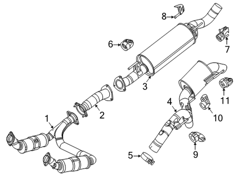 2022 Jeep Wagoneer Exhaust Components MUFFLER-EXHAUST Diagram for 68426986AA