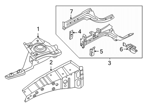 2021 Nissan Versa Structural Components & Rails Plug-Rubber Diagram for 24253-AL500