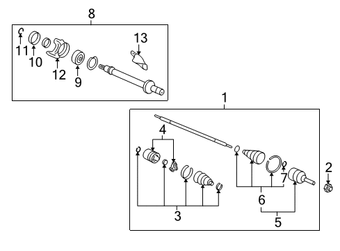 2012 Honda CR-V Drive Axles - Front Cover, Heat Diagram for 44517-SWA-A00