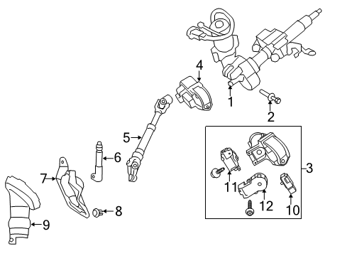 2018 Toyota Corolla Ignition Lock Column Assembly Diagram for 45250-02D70