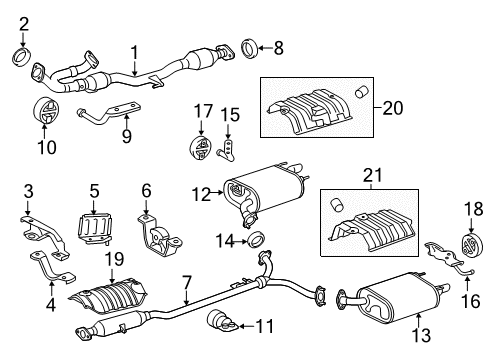 2013 Toyota Avalon Exhaust Components Intermed Pipe Diagram for 17420-0P320