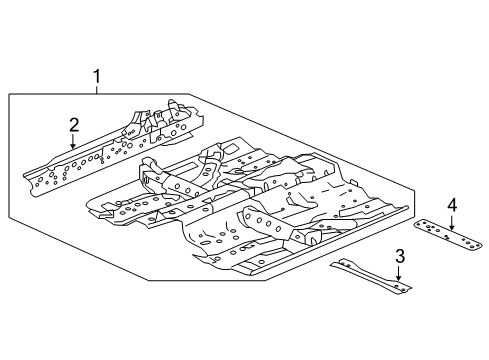 2017 Honda Accord Pillars, Rocker & Floor - Floor & Rails Sill, L. FR. Inside Diagram for 65190-T3V-305ZZ