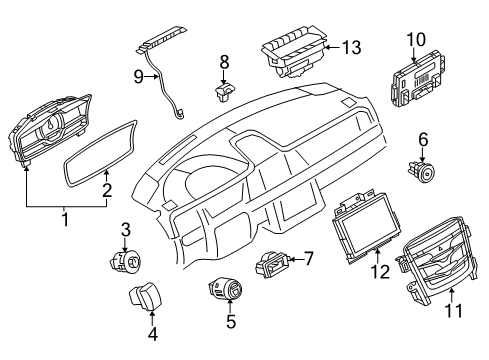 2015 Lincoln MKS Cluster & Switches, Instrument Panel Module Diagram for DA5Z-19G468-A