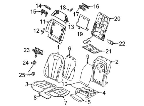 2021 BMW X6 Heated Seats Drive, Vertical Headrest Adjustment Diagram for 52107299681