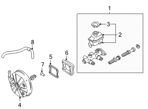 2000 Hyundai Accent Hydraulic System Reservoir-Master Cylinder Diagram for 58511-25000