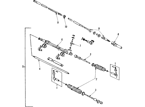 1988 Pontiac Fiero P/S Pump & Hoses, Steering Column, Steering Gear & Linkage Boot Kit-Rack & Pinion Diagram for 26003998