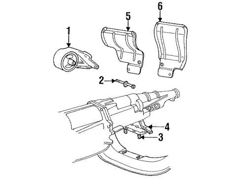 2001 Dodge Ram 2500 Engine & Trans Mounting INSULATOR-Engine Mount Diagram for 52021367AA