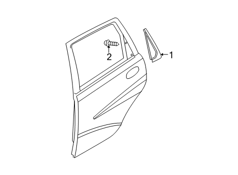 2005 Chevrolet Aveo Exterior Trim - Rear Door Molding, Rear Side Door Rear Garnish Diagram for 96583067