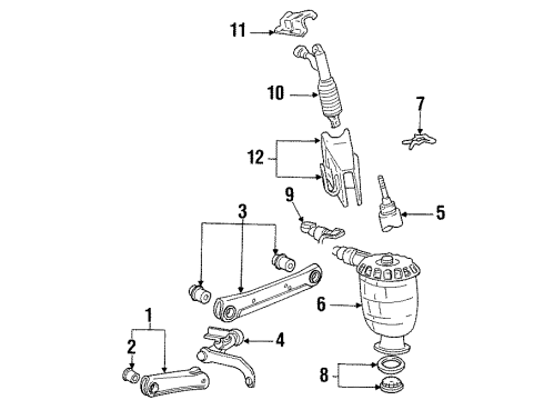 2001 Lincoln Town Car Rear Suspension Components, Lower Control Arm, Upper Control Arm, Ride Control, Stabilizer Bar Shock Diagram for F8VZ-18125-BA