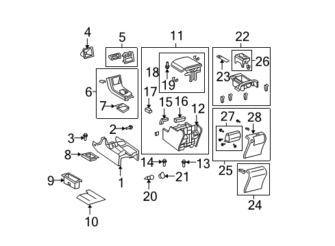 2007 Toyota Tundra Console Upper Panel Diagram for 58805-0C040