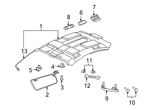 2009 Pontiac G8 Sunroof Motor Kit-Sun Roof Actuator Diagram for 92202368