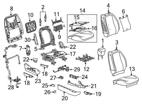 2017 Chevrolet Equinox Passenger Seat Components Occupant Module Diagram for 84269726