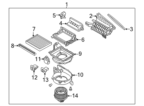 2019 Hyundai Elantra Blower Motor & Fan Case-Blower, Upper Diagram for 97111-F2000