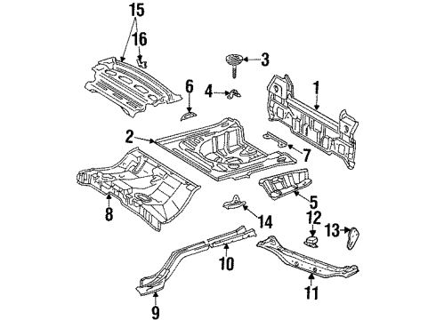 1997 Toyota Corolla Rear Body Spare Carrier Diagram for 51900-12050