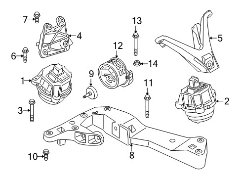 2020 BMW X5 Engine & Trans Mounting Engine Mount Bracket Left Diagram for 22117853647