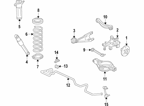 2020 Lexus UX250h Rear Suspension Components, Lower Control Arm, Upper Control Arm, Ride Control, Stabilizer Bar Wheel Bearing And Hub Assembly Diagram for 42410-10020