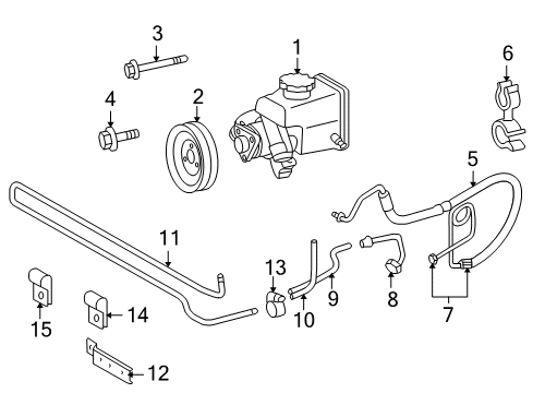 2005 Dodge Sprinter 2500 P/S Pump & Hoses, Steering Gear & Linkage Hose Diagram for 5133784AA