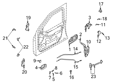 2001 Hyundai Elantra Front Door - Lock & Hardware Front Door Lock Assembly, Left Diagram for 81971-2DA00