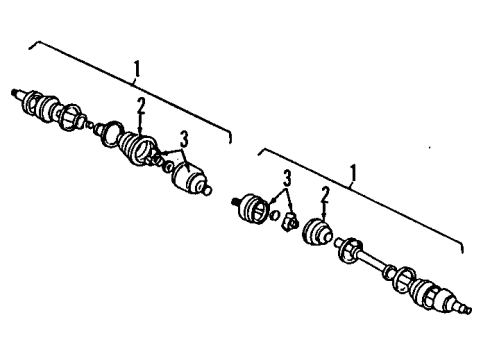 1996 Mitsubishi Eclipse Front Axle Shafts & Joints, Differential, Drive Axles Seal-T/M Front Differential Case Diagram for MD742053