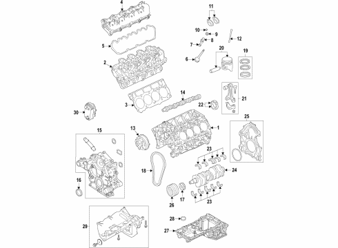 2020 Ford F-350 Super Duty Engine Parts, Mounts, Cylinder Head & Valves, Camshaft & Timing, Variable Valve Timing, Oil Cooler, Oil Pan, Oil Pump, Crankshaft & Bearings, Pistons, Rings & Bearings Chain Diagram for LC3Z-6A895-A