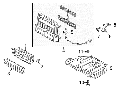 2015 Ford C-Max Splash Shields Under Cover Diagram for FV6Z-6P013-A