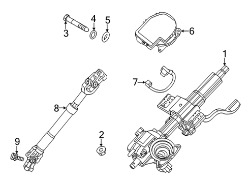 2021 Hyundai Elantra Steering Column & Wheel, Steering Gear & Linkage Joint Assembly-STRG Diagram for 56400-AA000