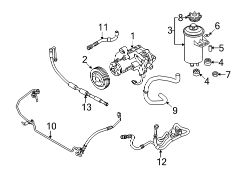 2010 BMW X5 P/S Pump & Hoses, Steering Gear & Linkage Power Steering Pump Diagram for 32416787352