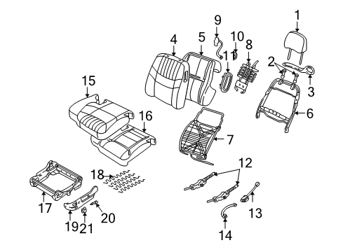 2001 Chevrolet Monte Carlo Front Seat Components Frm Asm-P/D Seat Cushion Diagram for 16791958