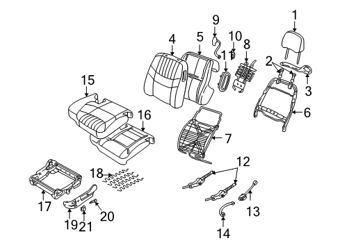 2001 Chevrolet Monte Carlo Front Seat Components Switch Asm, Driver Seat Heater Diagram for 12454544